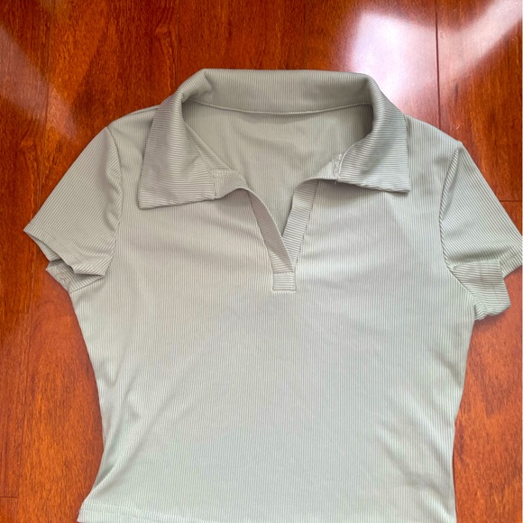 Light Green Collared Baby Tee - Picture 2 of 4